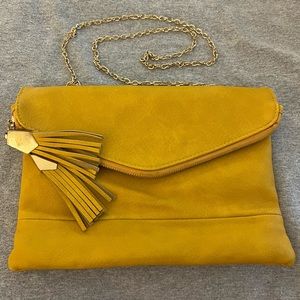 Urban Expressions Yellow Nala Tassel Zip Clutch